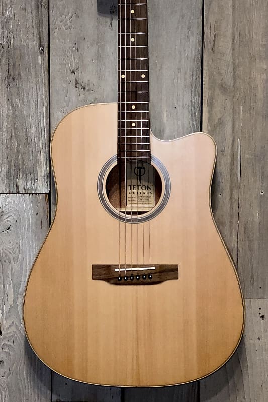 Acoustic Guitar Teton STS105CENT Acoustic Electric Dreadnought Guitar, Solid Cedar Top, Buy it Here we Ship so FAST