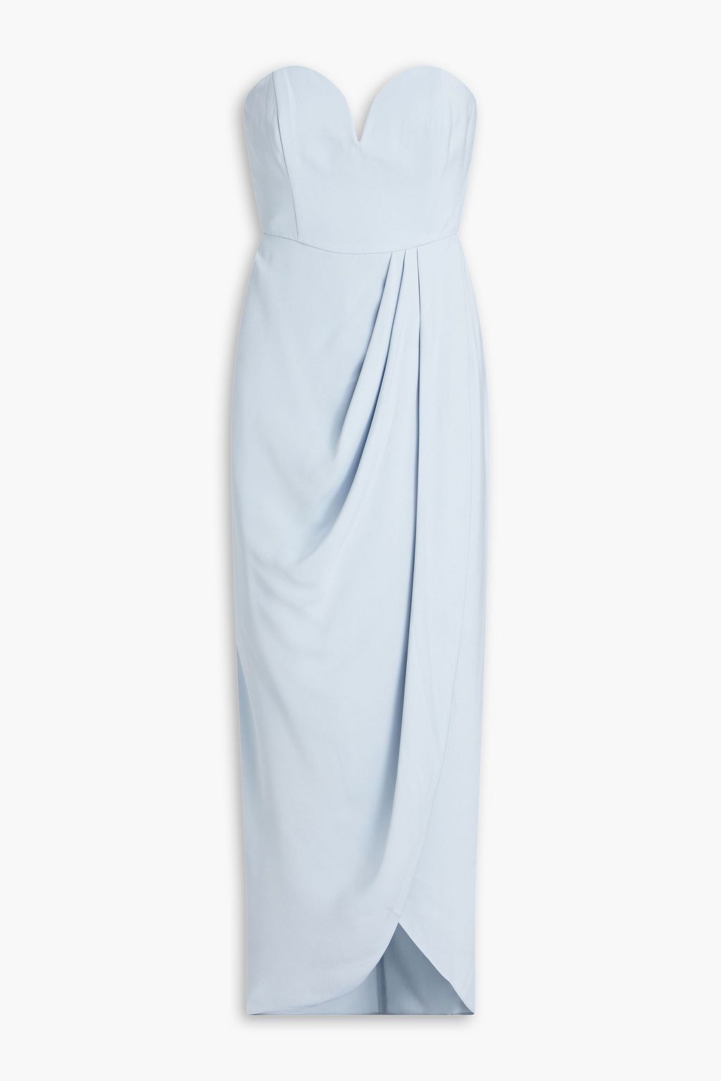 SHONA JOY Strapless Draped Satin Maxi Dress, Blue