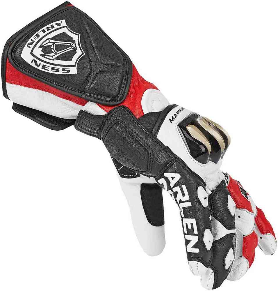 Sugello Arlen Ness Motorcycle Gloves, Black/White/Red