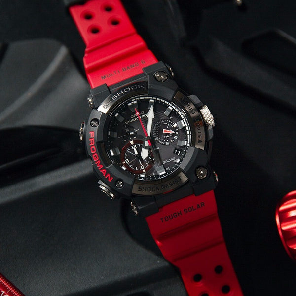 CASIO G-Shock Frogman 'Black Red' watch, red