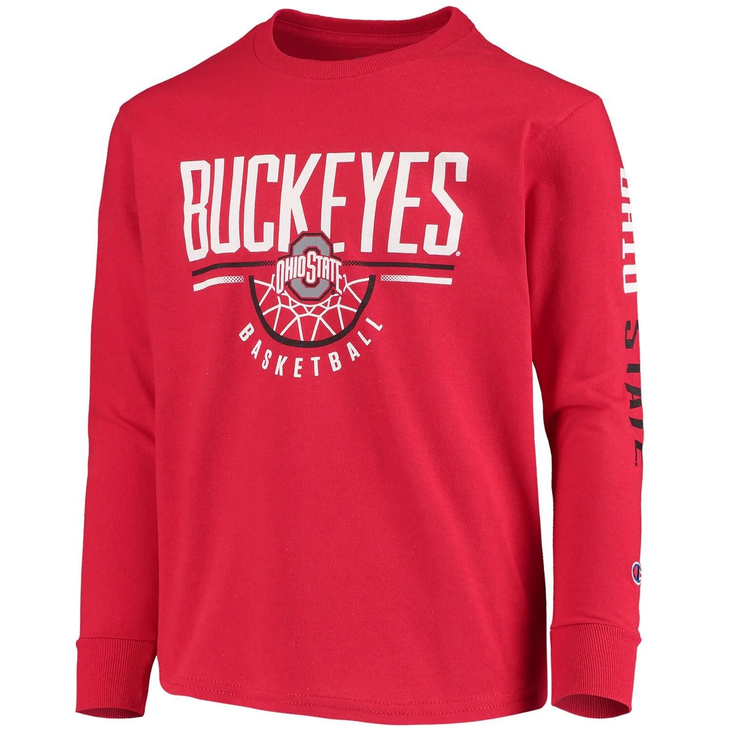 Scarlet Ohio State Buckeyes Champion Junior Basketball Long Sleeve T-Shirt