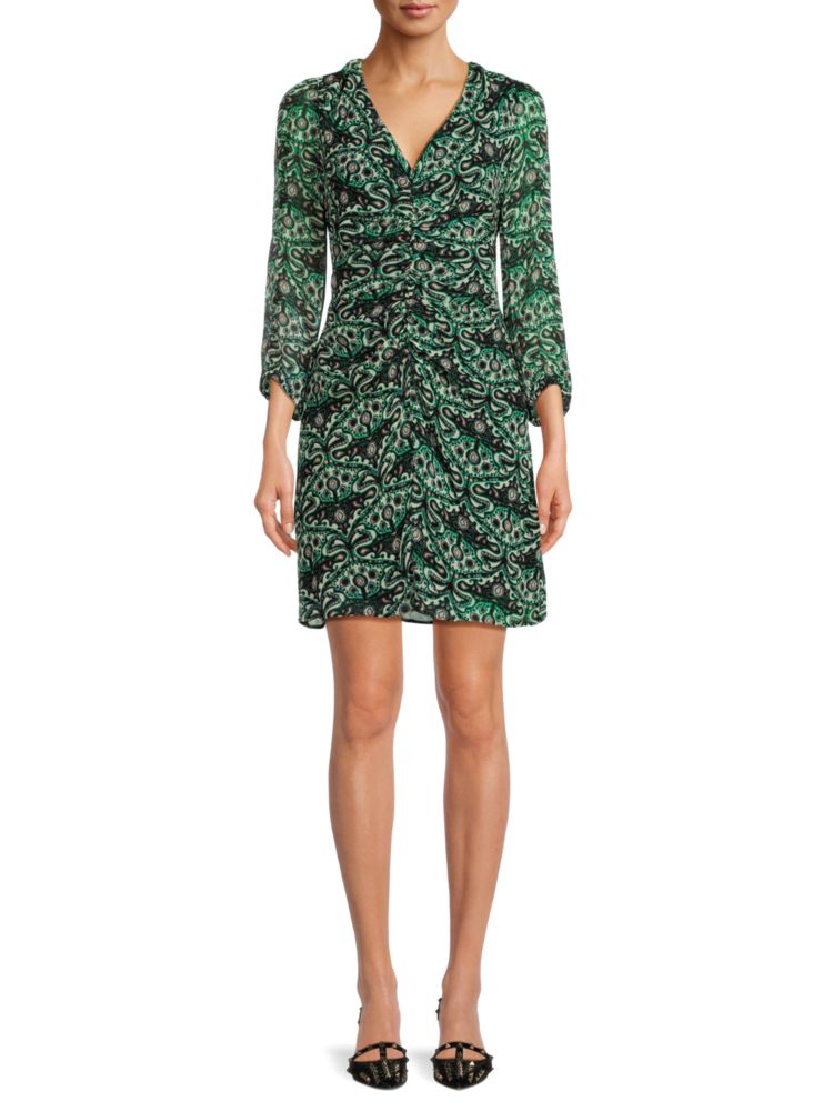 Ba&Sh ruched mini dress, Vert