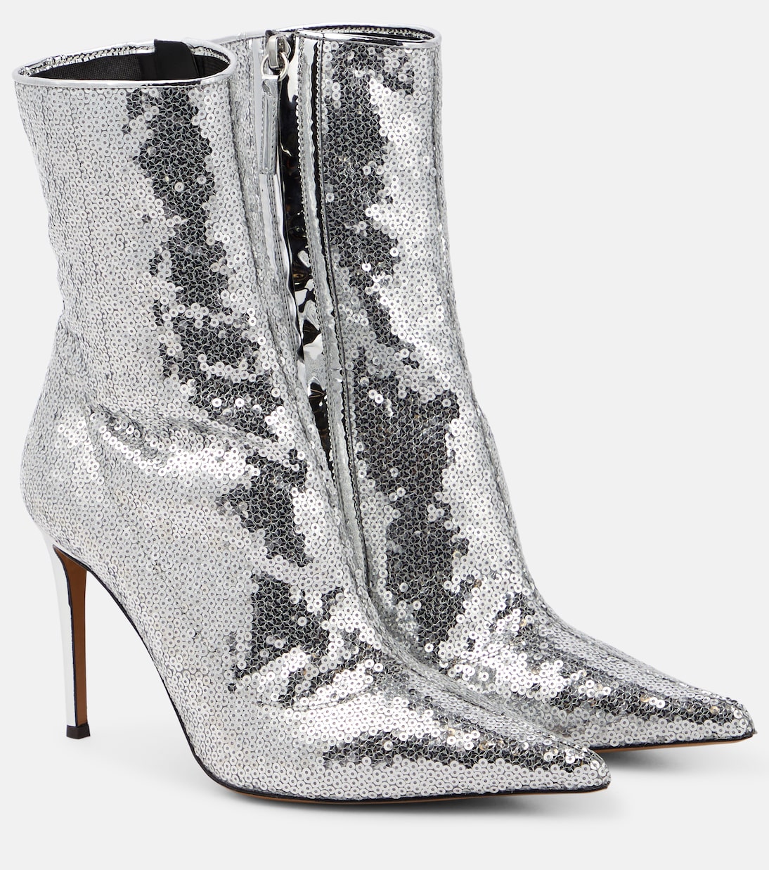 Alexandre Vauthier sequin ankle boots, silver