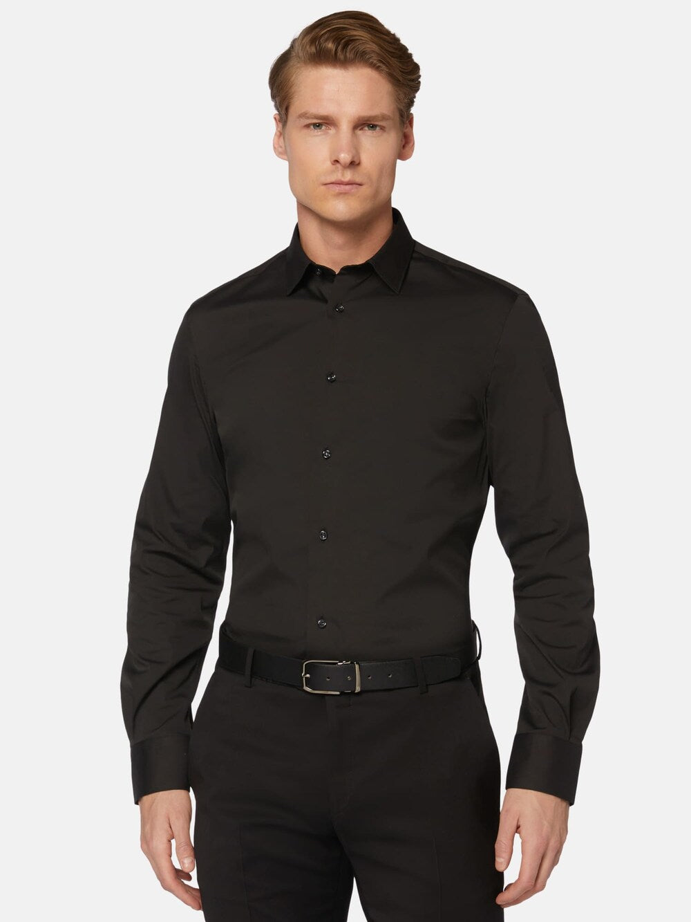 Boggi Milano Regular Fit Button-Up Shirt, Black