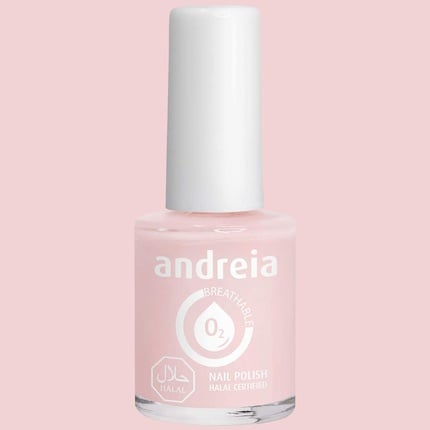 Breathable nail polish Andrea Halal, waterproof, glossy Vegan & Cruelty Free, 10.5 ml - Shade B19 Pink Andreia