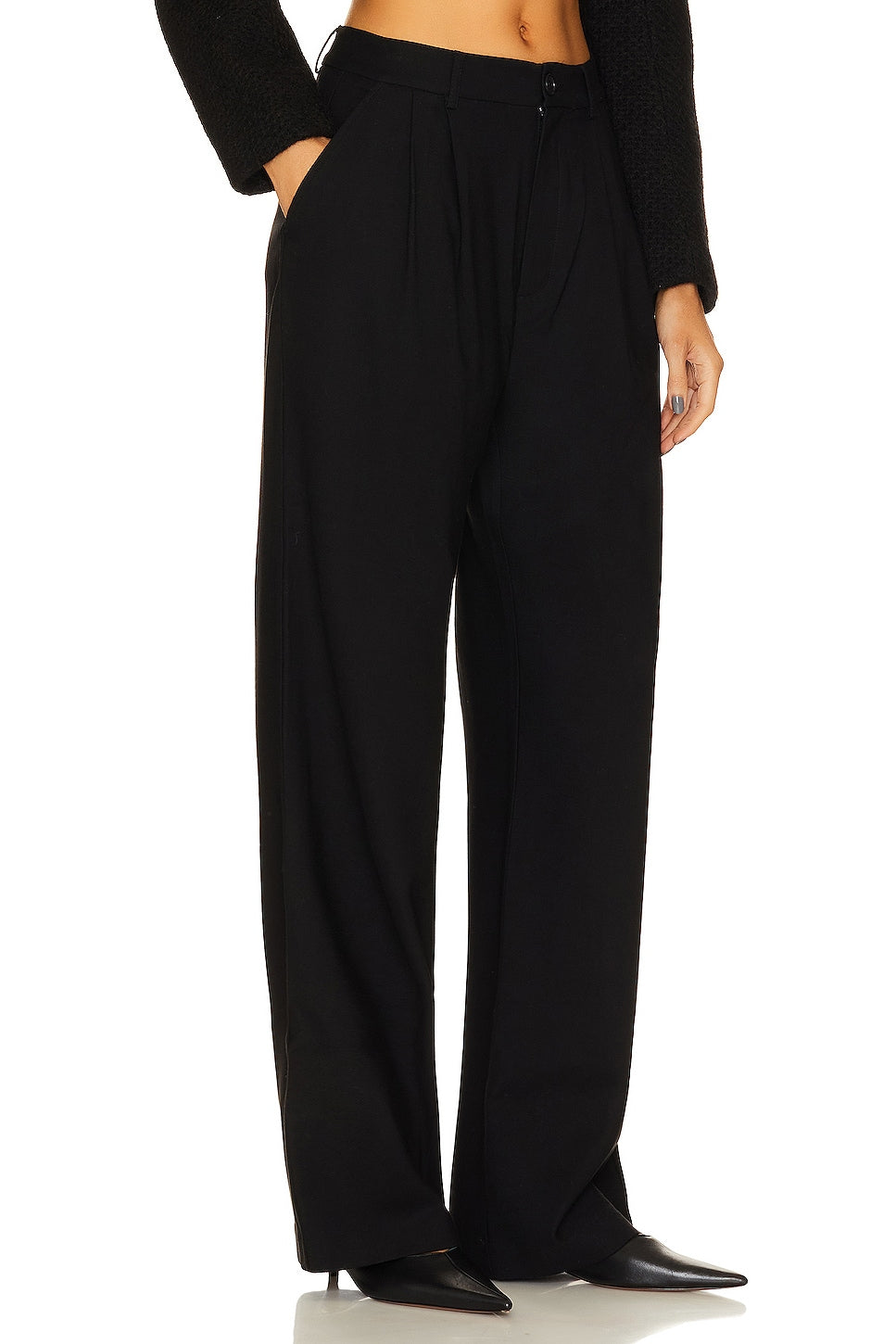 ANINE BING Carrie Pants, Black Twill