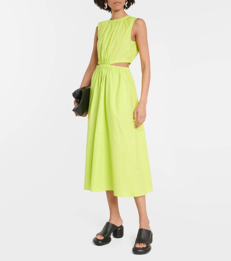 PROENZA SCHOULER cotton midi dress with cutouts, green