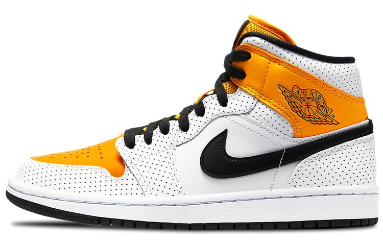 Nike Air Jordan 1 Mid, white/yellow/black