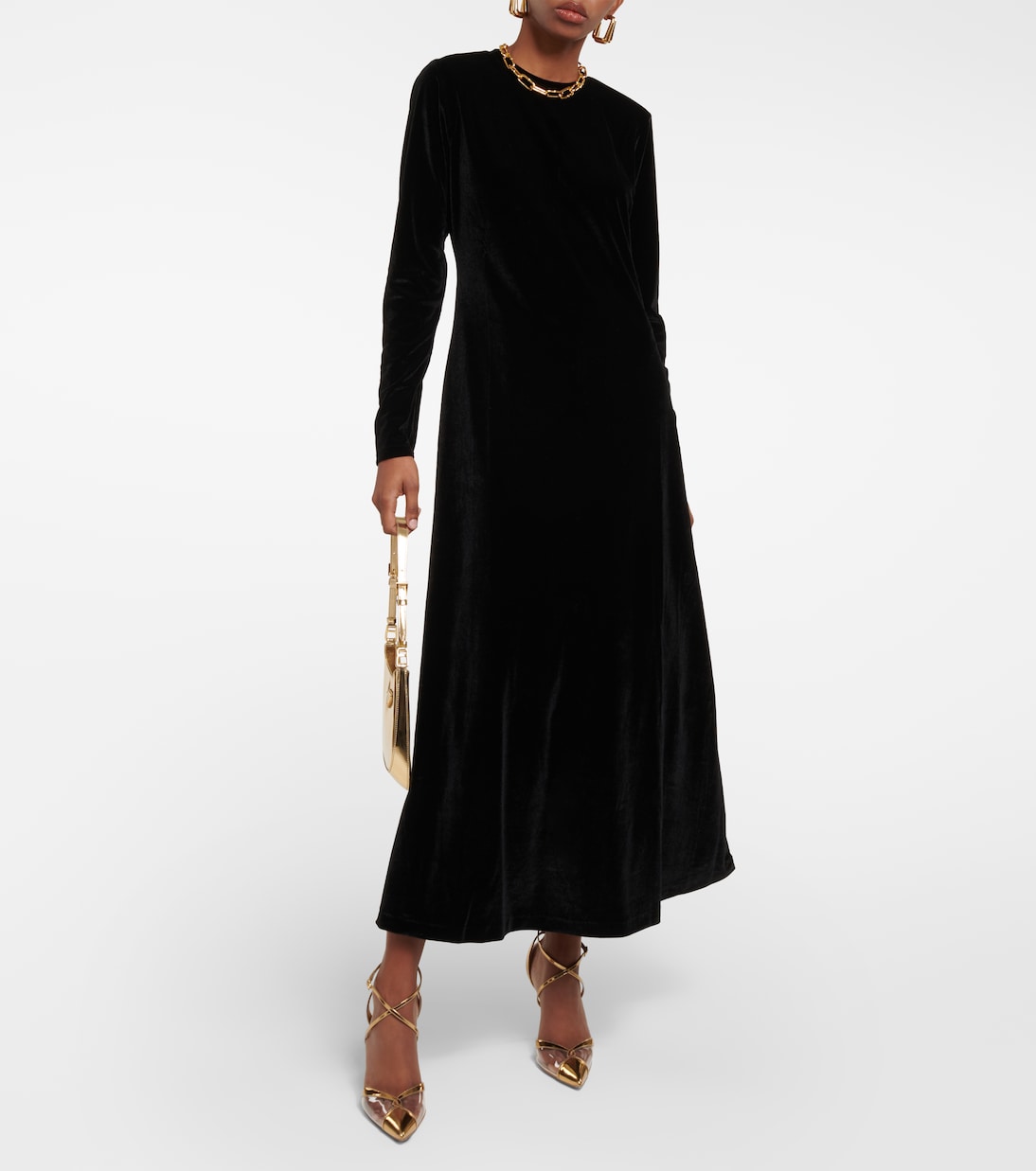 Polo Ralph Lauren velvet maxi dress, black