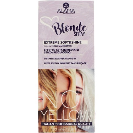 بخاخ Alama Professional No Yellow Extreme Soft &amp; Shine Leave-in للشعر الأشقر والشعر الرمادي والمبيض 100 مل