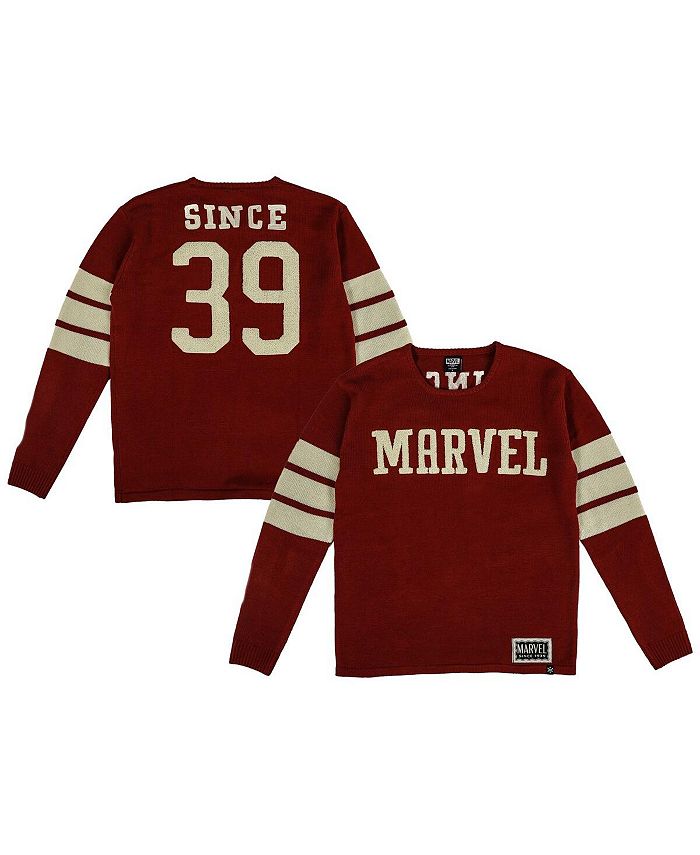 سترة رجالي من Marvel Red Varsity باللون الأحمر