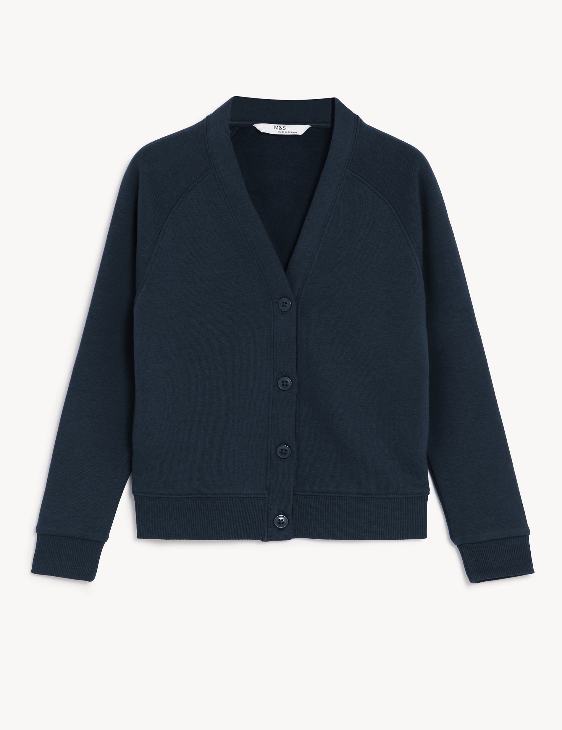 StayNew school cardigan in cotton for girls (2-18 years old) Marks & Spencer, dark blue