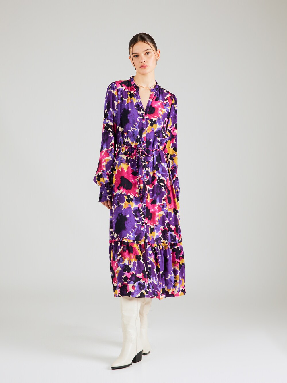 Shirt-dress Fabienne Chapot Marilene, dark purple