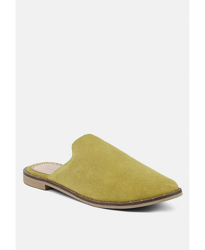 Rag & Co Women's Handmade LIA Canvas Mules, Yellow