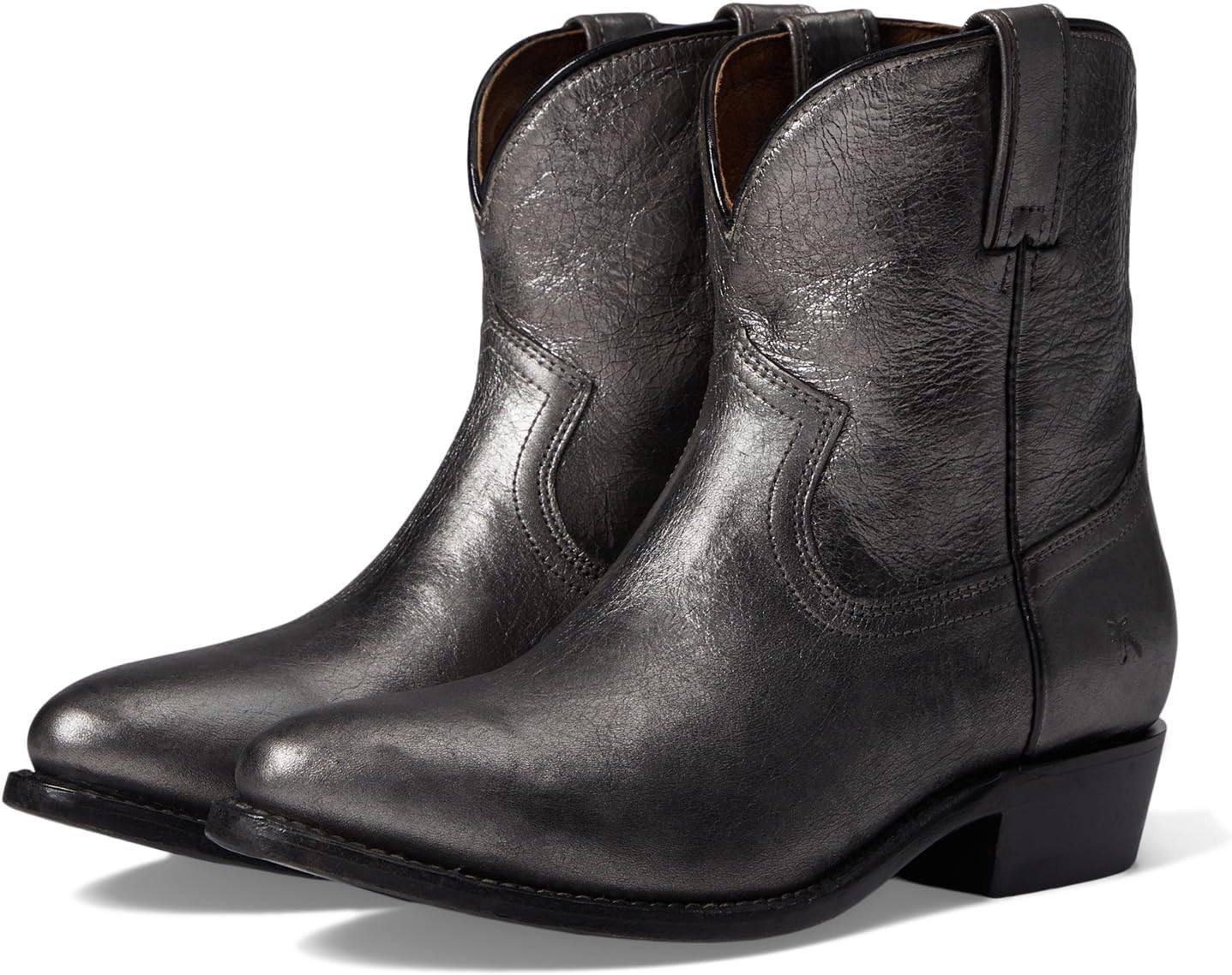 Billy Short Frye Ankle Boots in Dark Pewter