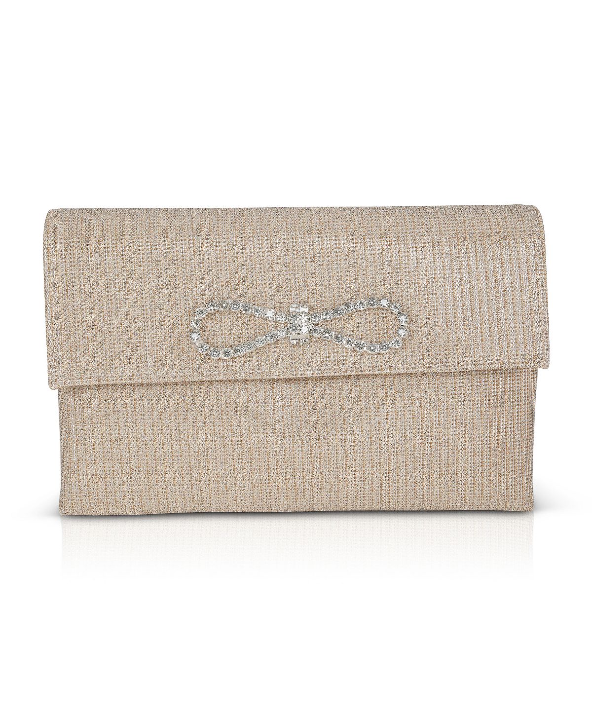 Women's Dakota Sparkle Jacquard Envelope Clutch with Crystal Bow Jewel Badgley Mischka gold