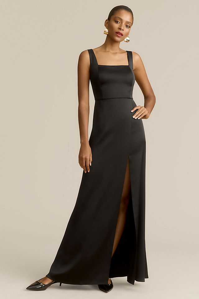 BHLDN Sophia Square Neck Maxi Dress, Black