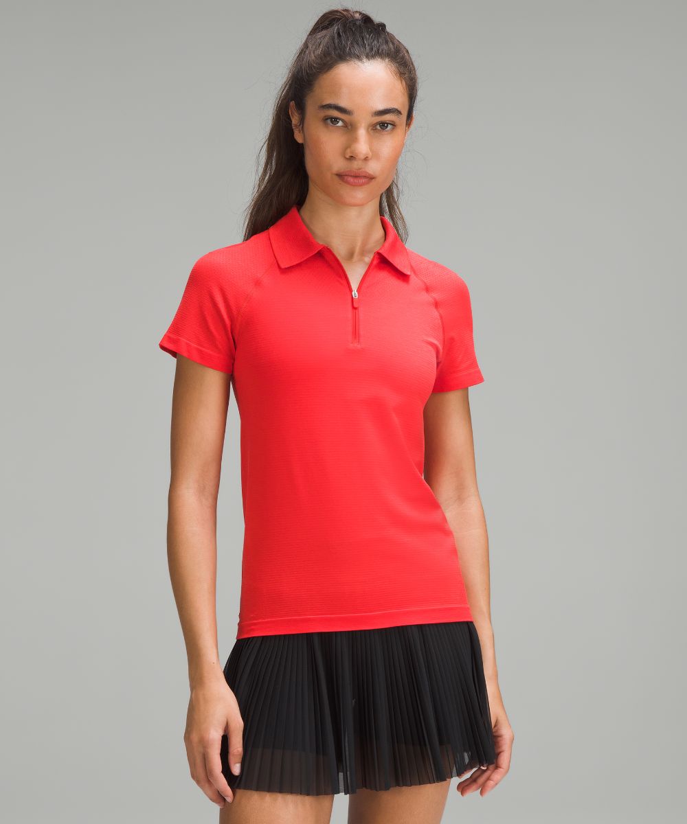 Swiftly Tech Short Sleeve Half Zip Polo Shirt Lululemon Red