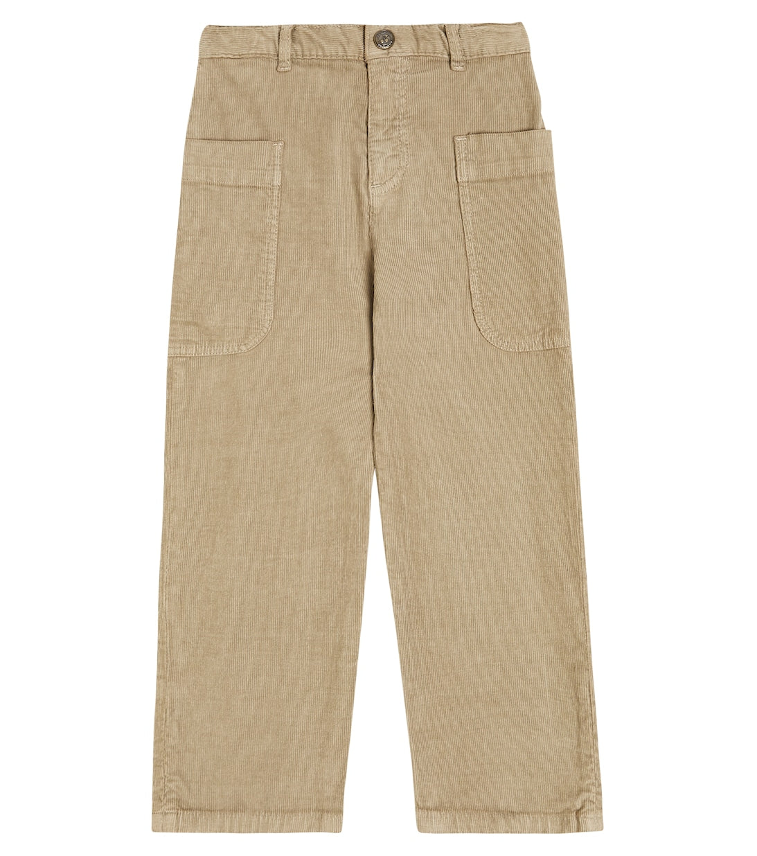 Corduroy straight leg trousers with eyelets Bonpoint, brown