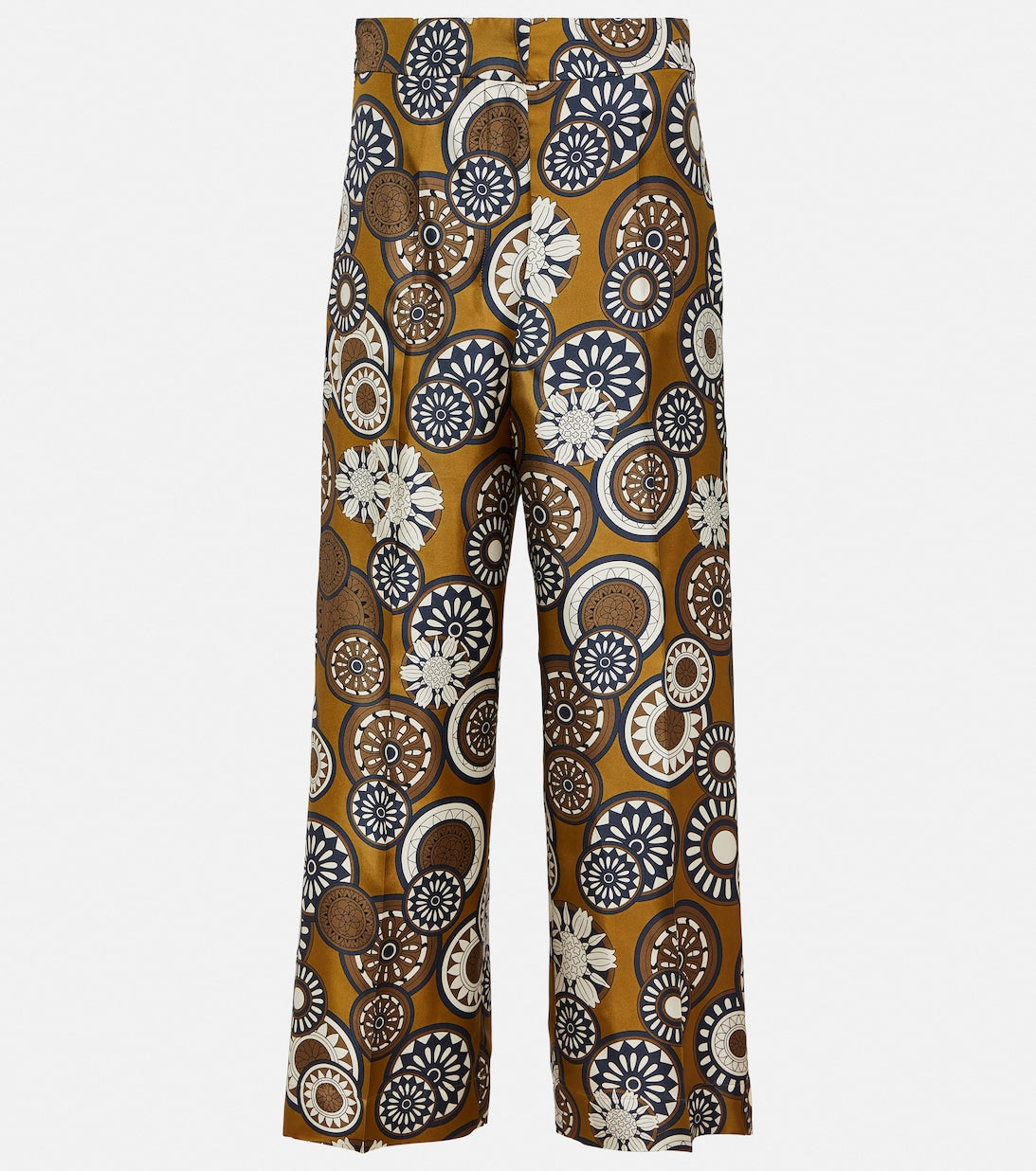 Timeb high-waisted crêpe de Chine trousers 'S MAX MARA, multi-coloured