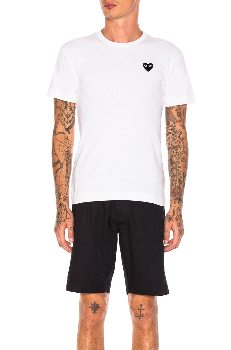 T-shirt Comme des Garçons Cotton With Black Emblem, white