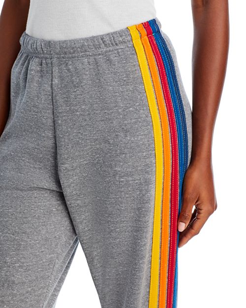 Aviator Nation Rainbow Striped Sweatpants - Gray