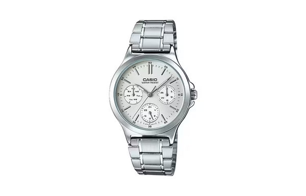 Watch CASIO DRESS Series Business Waterproofes Couple Quartz Stainless Steel Strap Silver Analog, silver