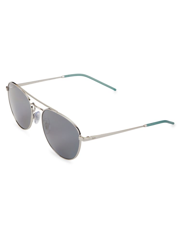 Round aviator sunglasses 55MM Ray-Ban, silver