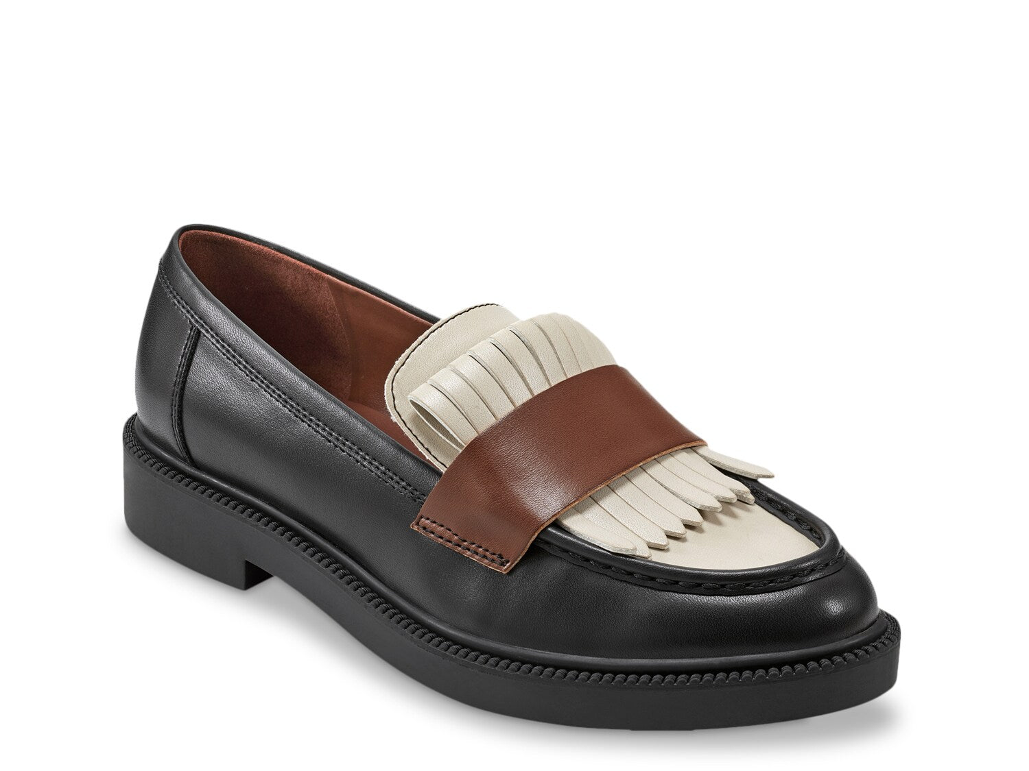 Marc Fisher Calixy loafers, black and white