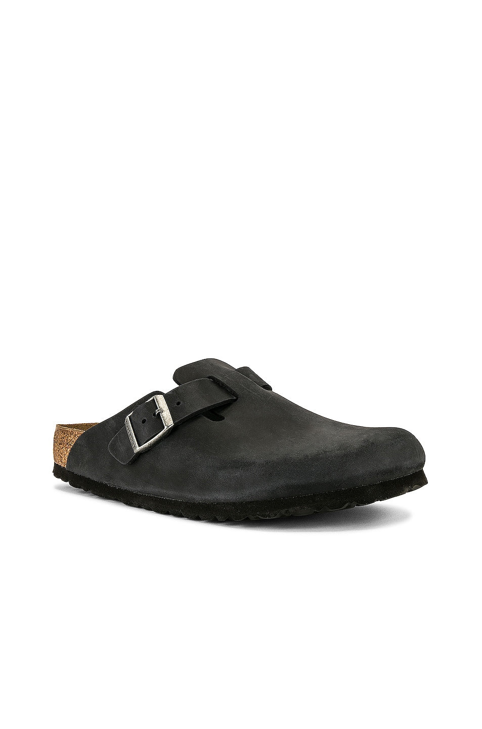 Birkenstock Boston Slides in Black Oiled