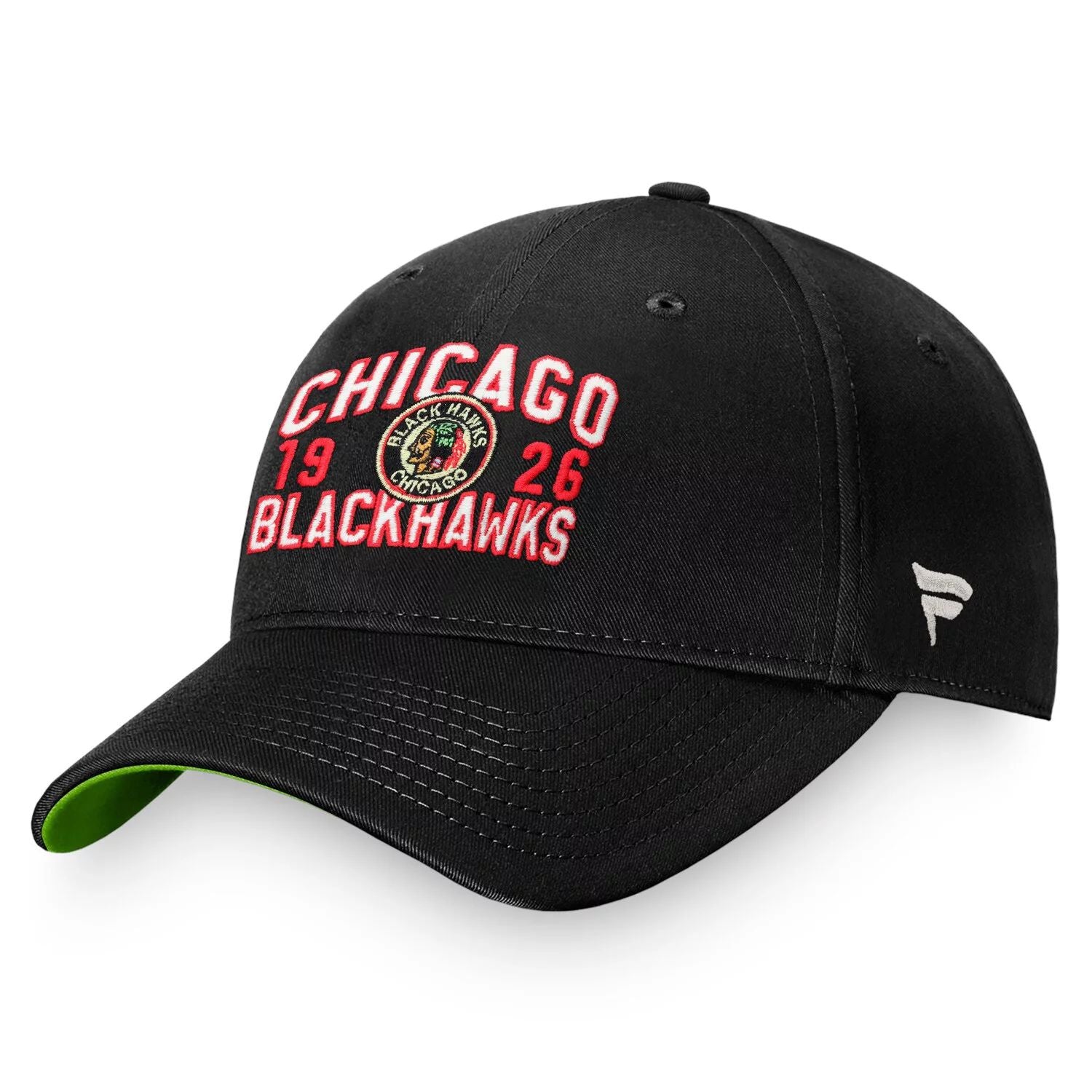 Fanatics Chicago Blackhawks True Classic Retro Men's Black Adjustable Logo Cap