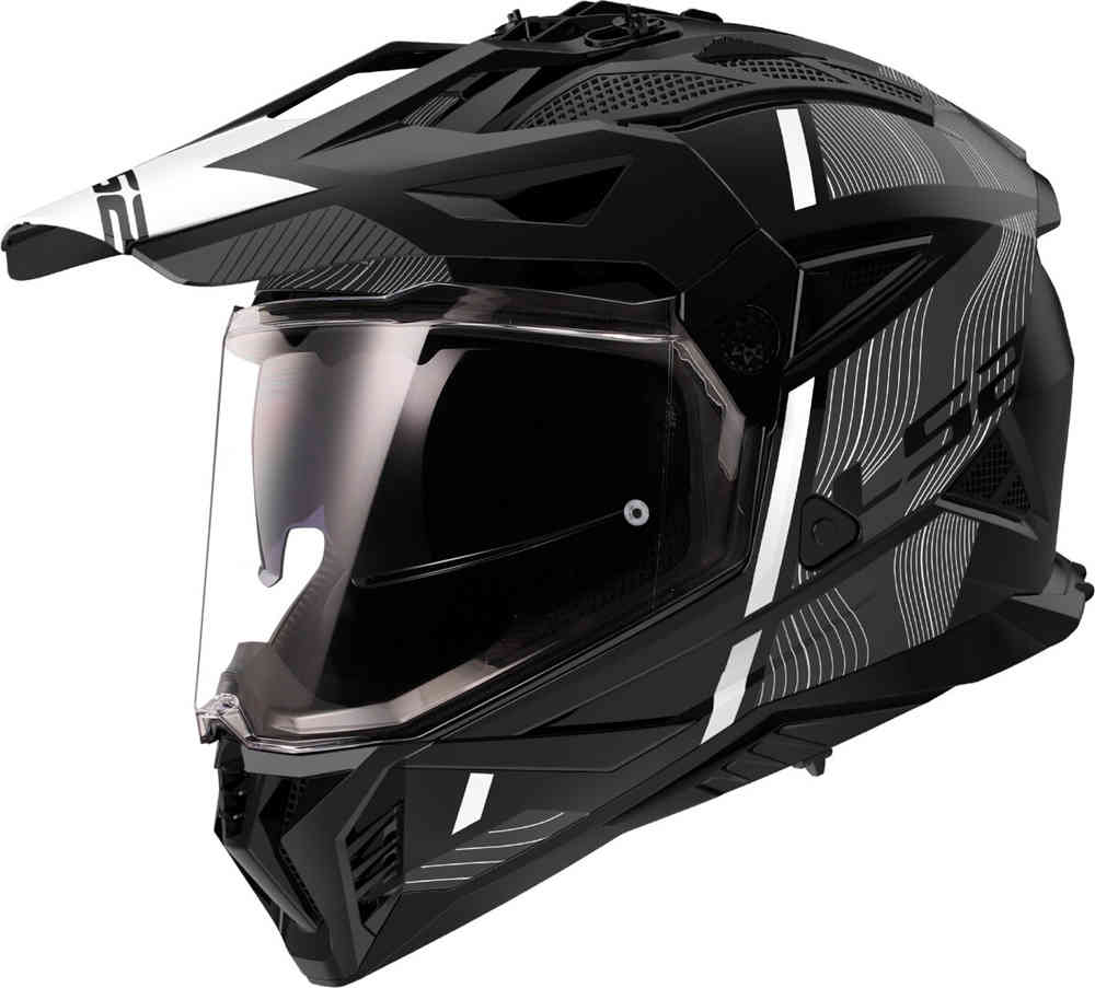 MX702 Pioneer II Hill LS2 Motocross Helmet, Matte Black/White