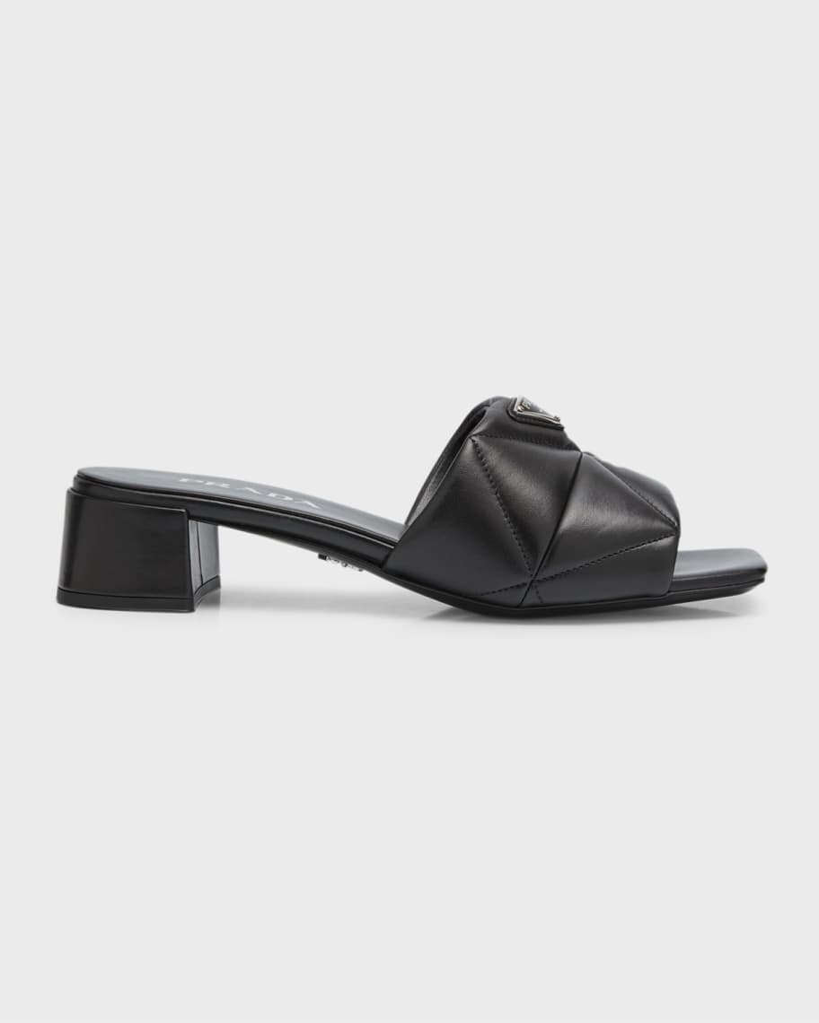 Prada Quilted Leather Slides