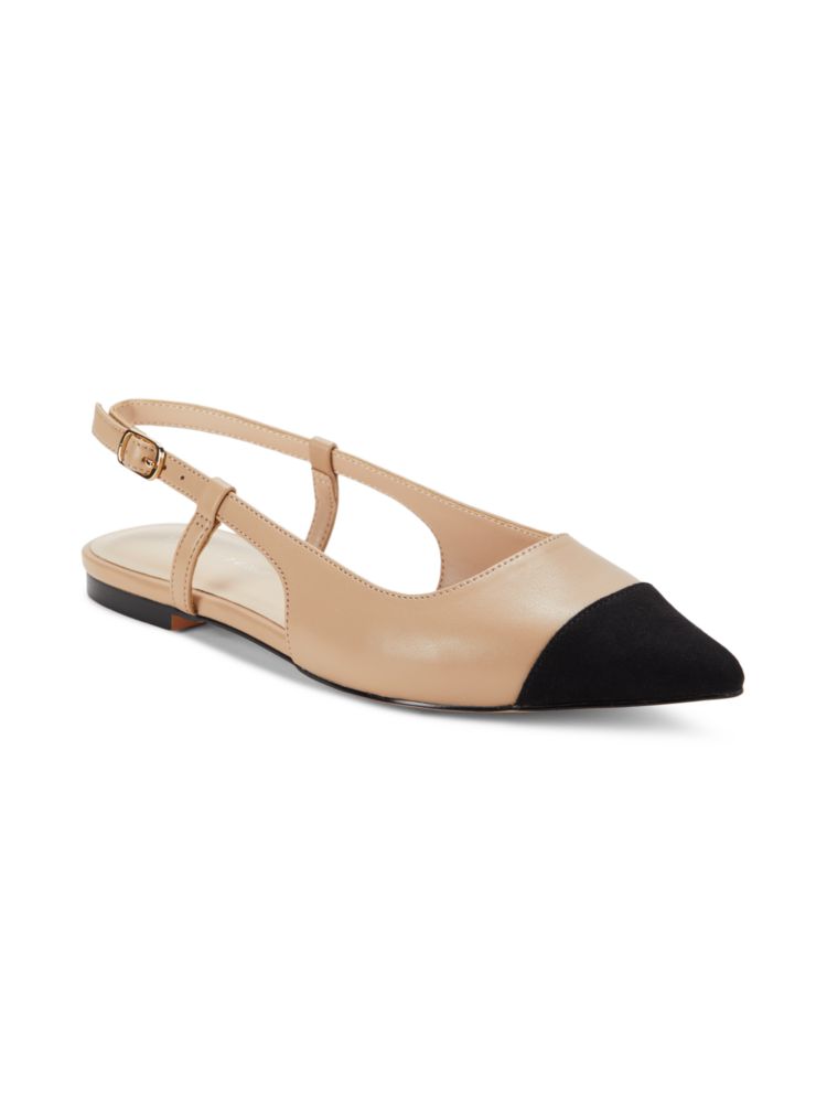 Saks Fifth Avenue Samantha Two-Tone Flat Shoes in Nude Black