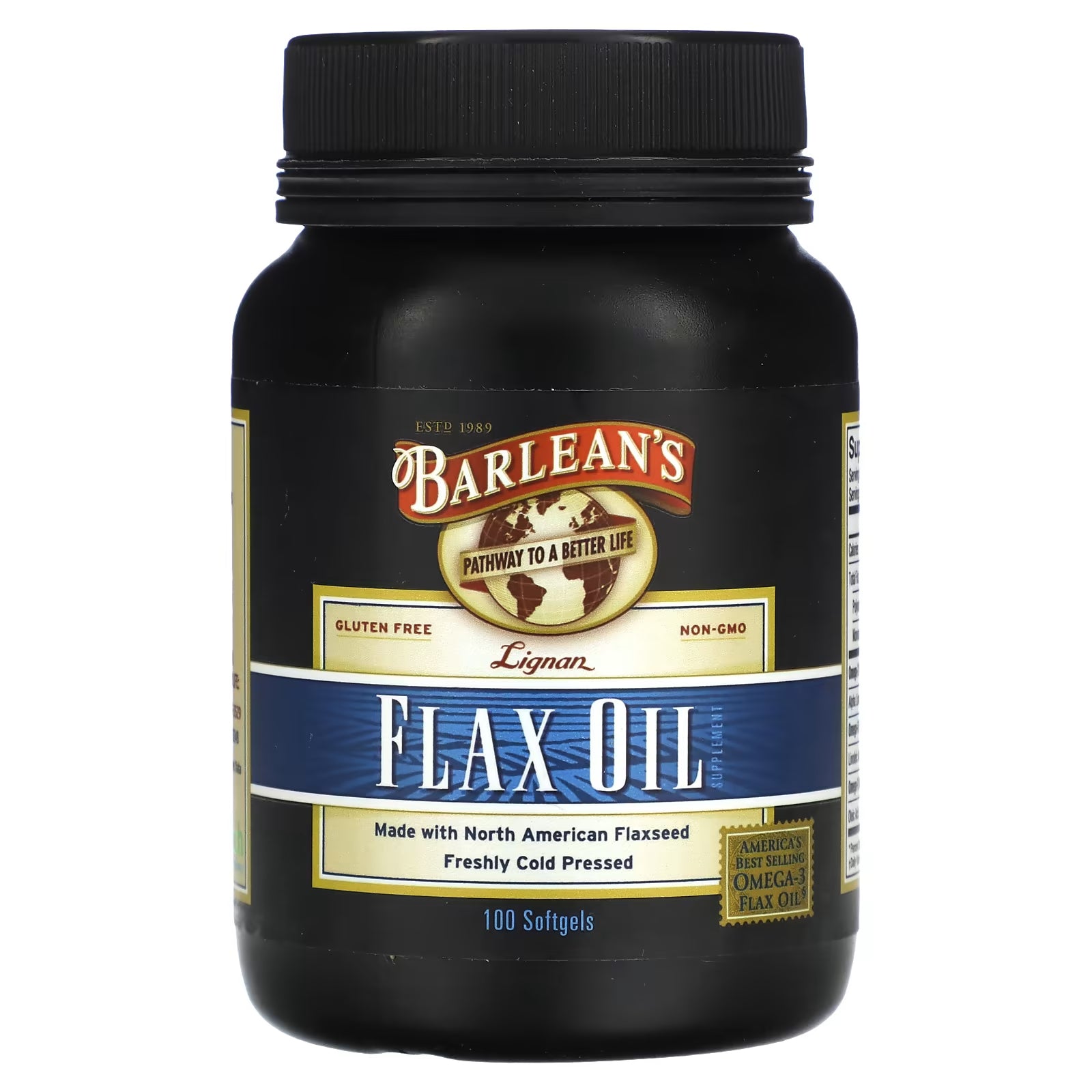 Barlean's Lignan Flaxseed Oil, 100 Softgels