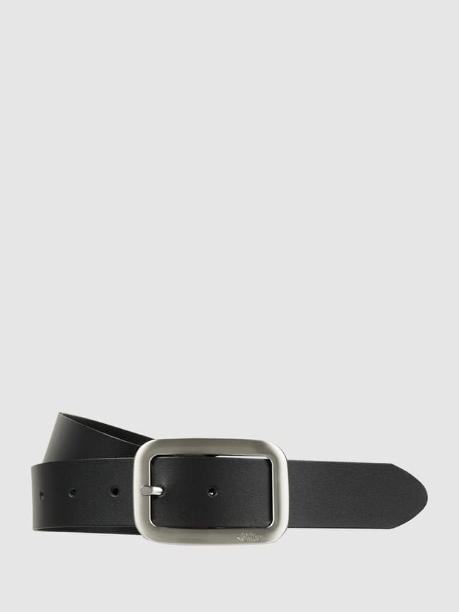 Leather belt sliver, black