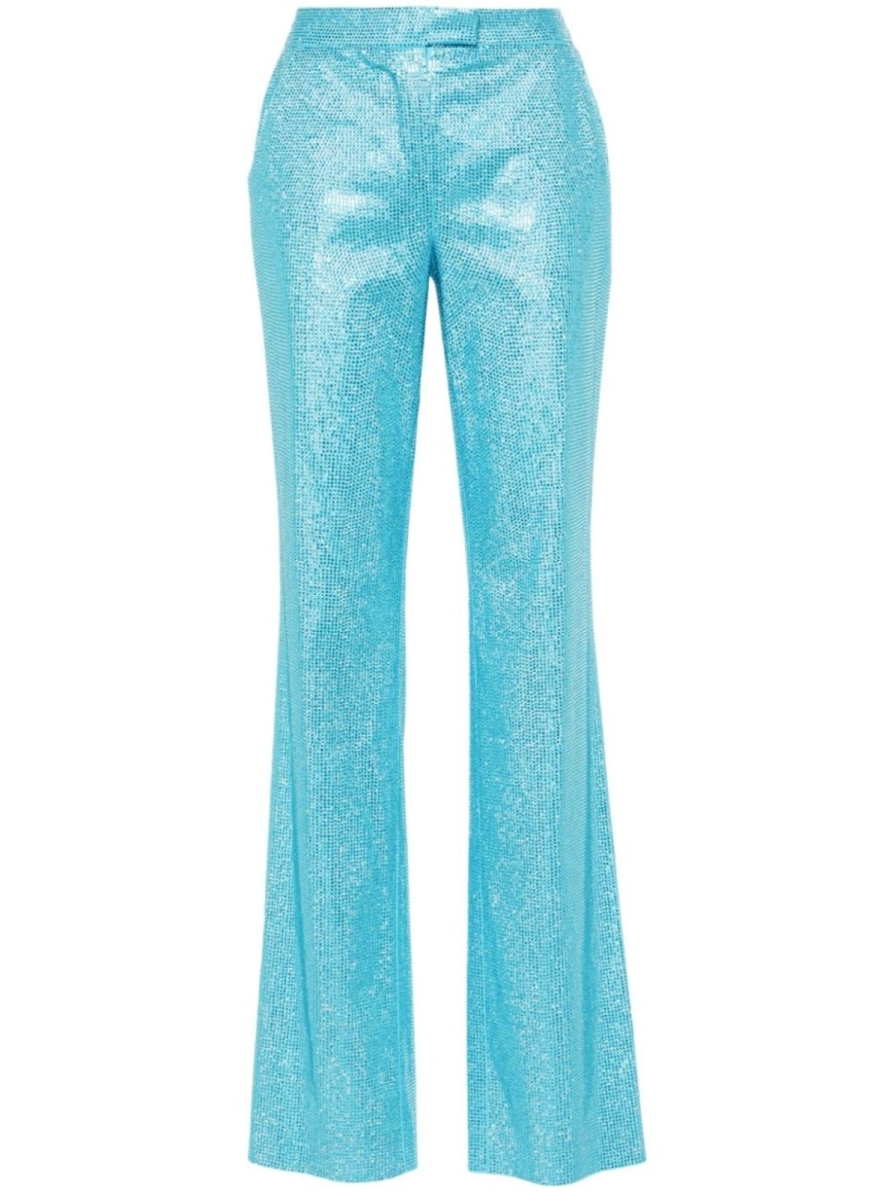 Giuseppe Di Morabito Straight Trousers with Rhinestones, Blue