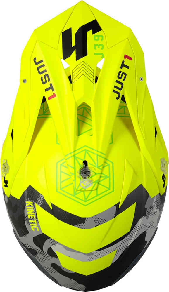 J39 Just1 Kinetic Motocross Helmet, Yellow/Black