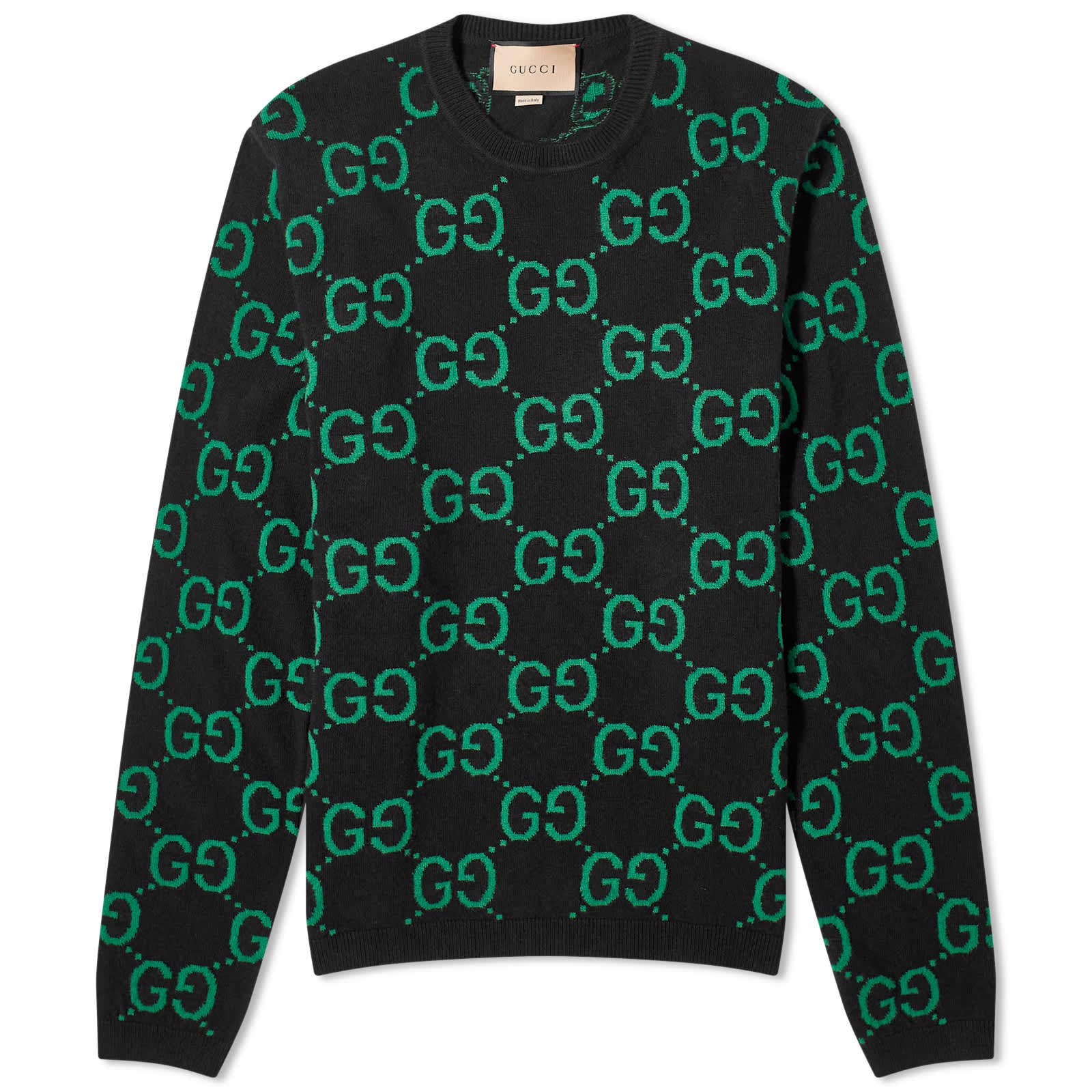 Gucci Jumbo Gg Jacquard Crew Neck Jumper, black