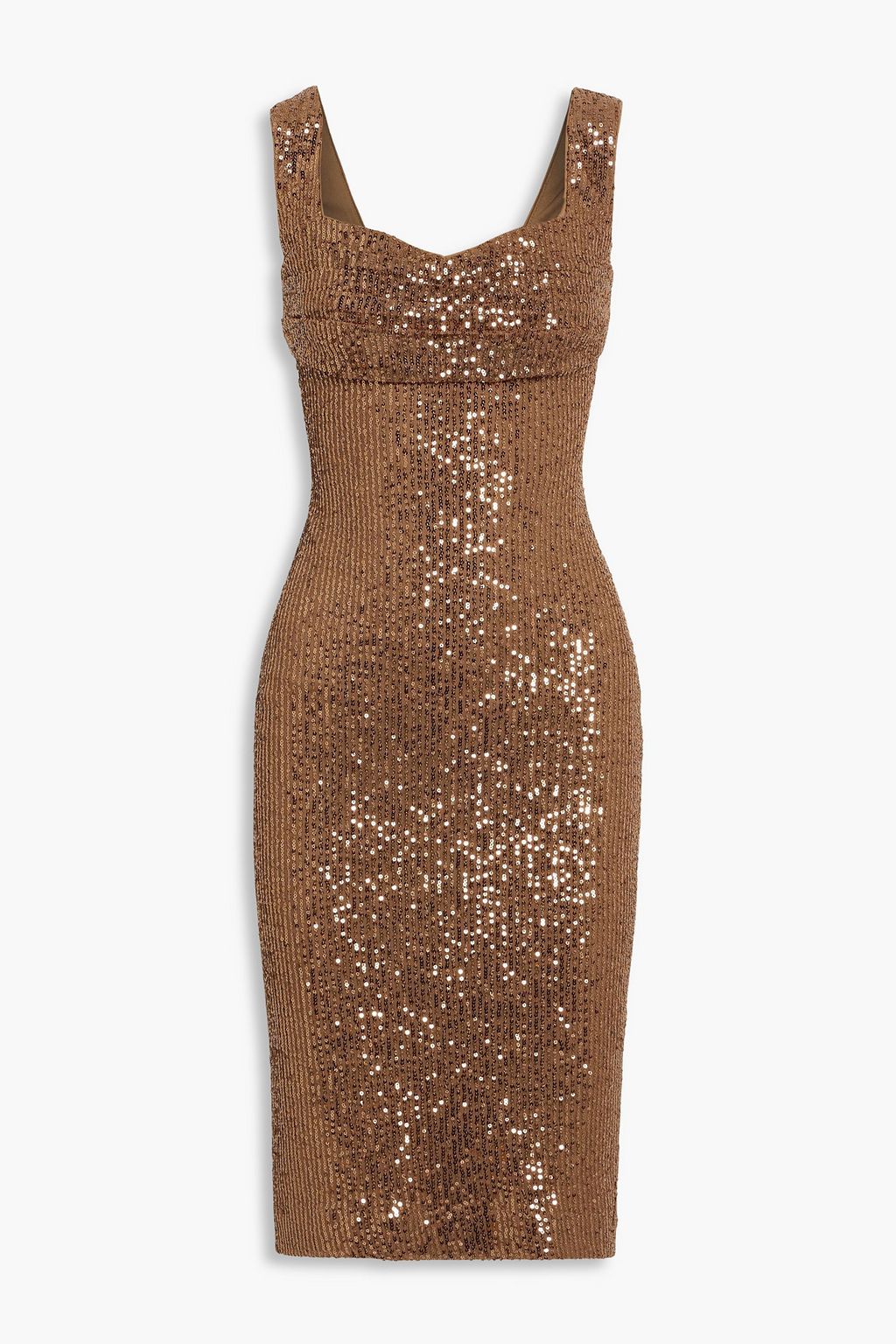 Stretch tulle dress with sequins BADGLEY MISCHKA, brown