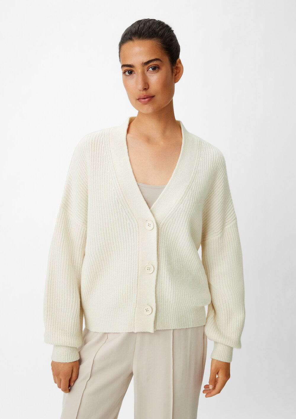 Knitted cardigan Comma Casual Identity, cream