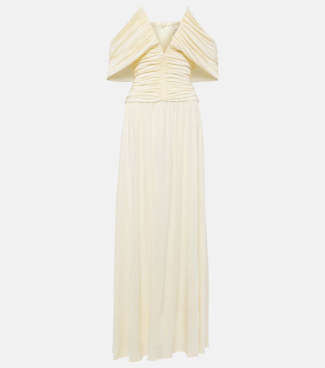 Magda Butrym Gathered Off Shoulder Maxi Dress, Neutral