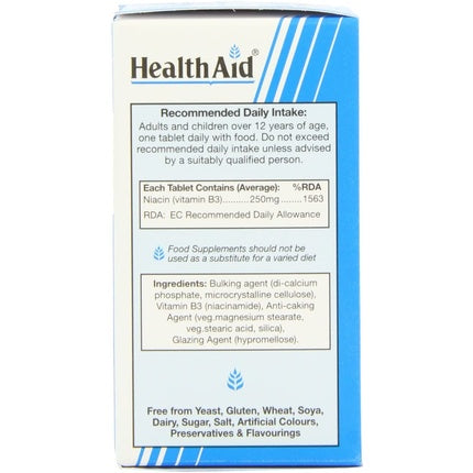 Vitamin B3 Niacinamide 250 mg Extended Release 90 Tablets Healthaid