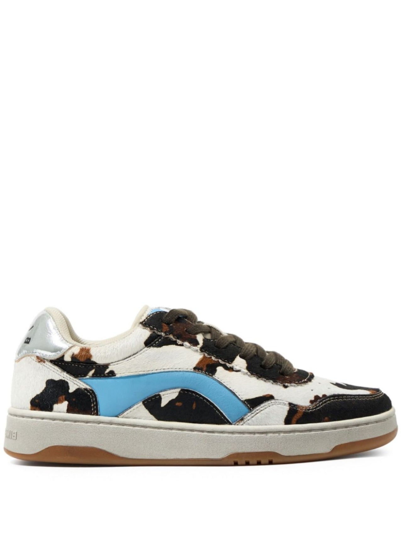 Bimba y Lola Cow Print Leather Sneakers White