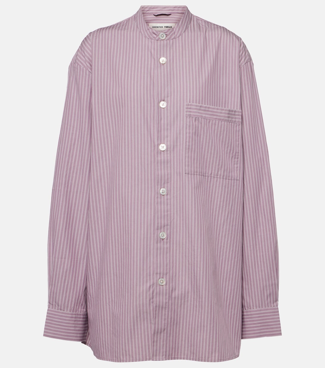 Cotton striped pajama shirt from the x tekla Birkenstock 1774 collection, purple