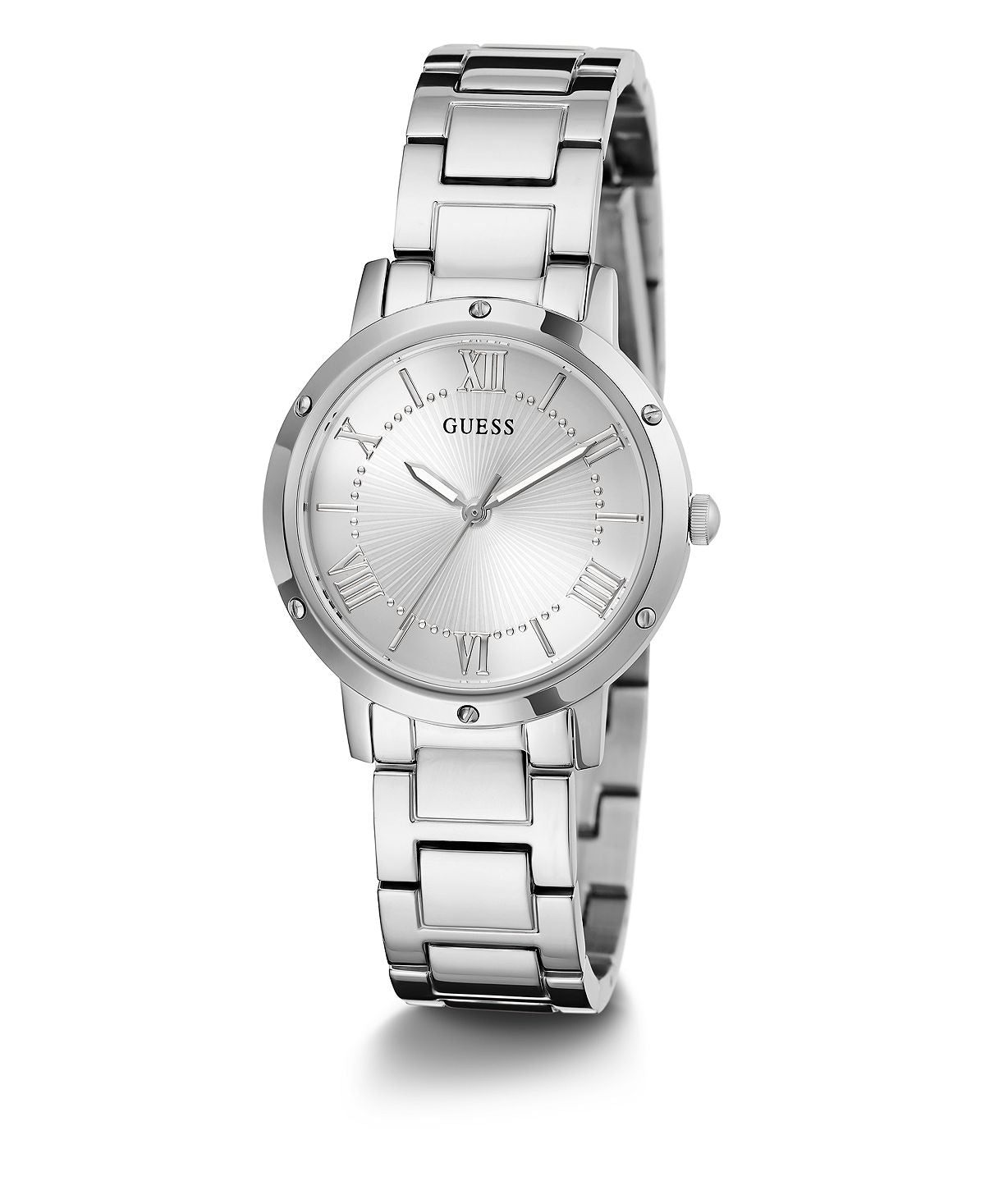 GUESS Women's Silver Stainless Steel Bracelet Watch, 34mm