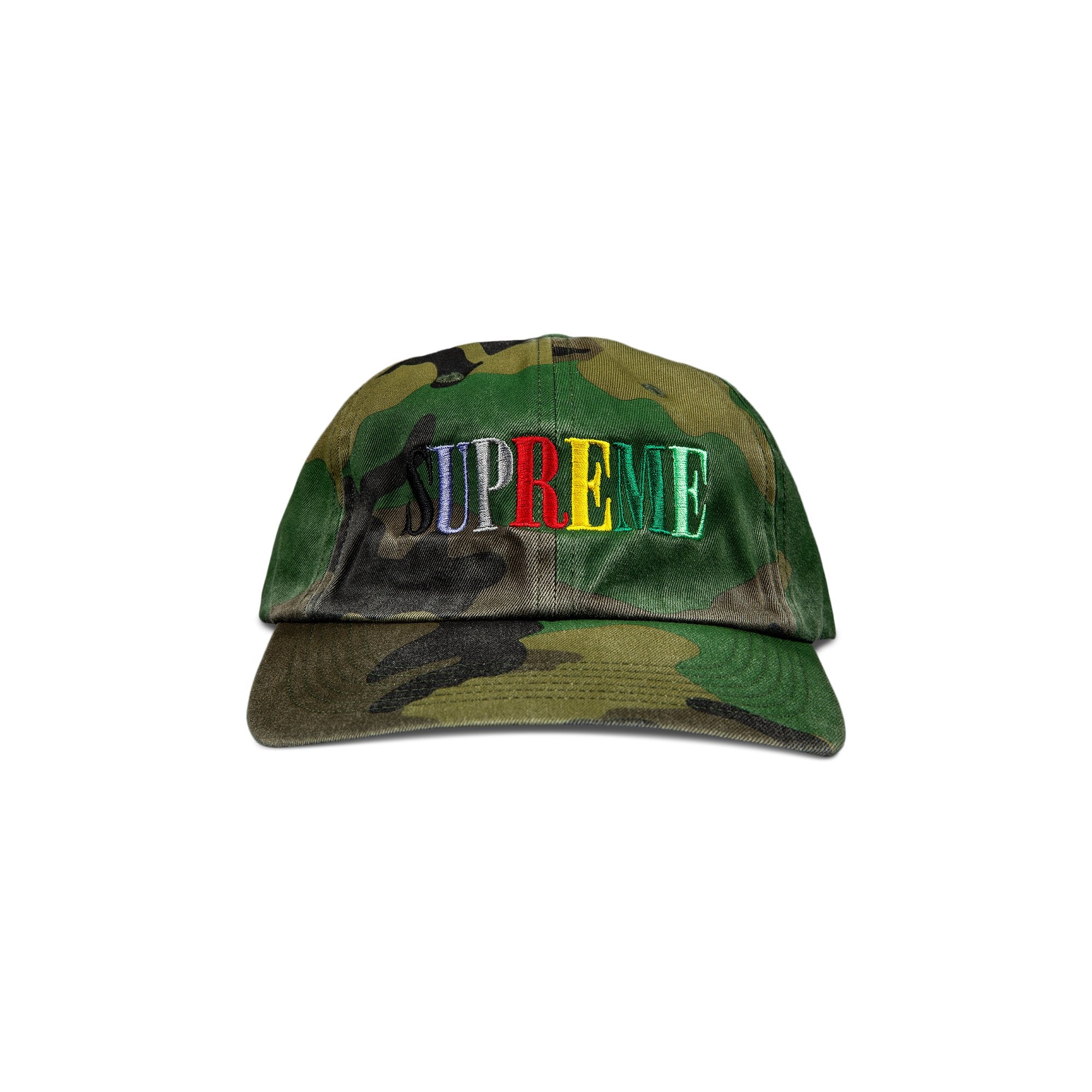 Supreme 6-Panel Multicolor Logo, Woodland Camo