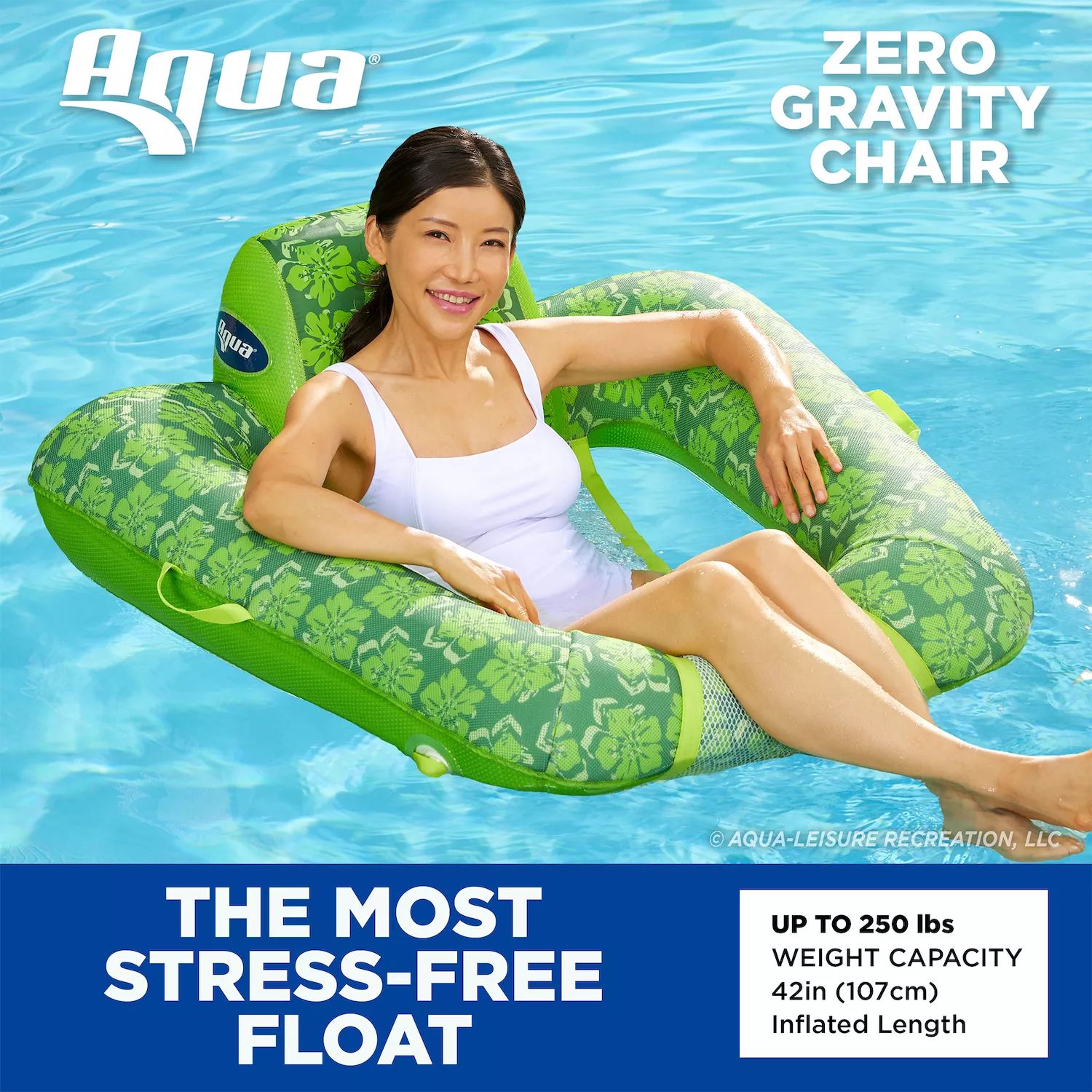 Inflatable pool lounger Aqua Leisure Zero Gravity, green Aqua Leisure