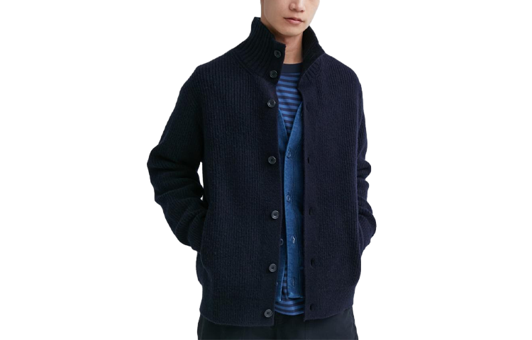 Men's indigo knitwear Uniqlo, indigo