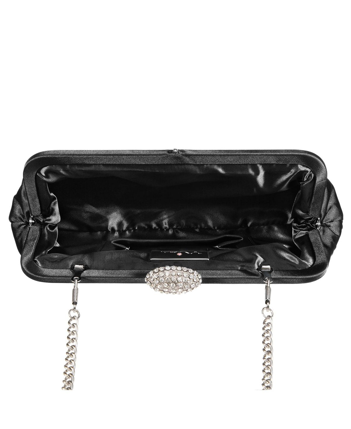 Women's classic satin clutch Nina, black